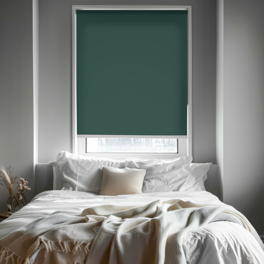 Rulou textil simplu, semi opac, Verde închis