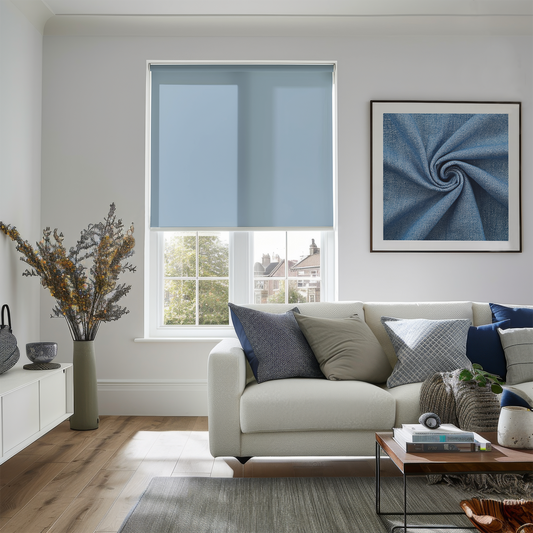 Rulou textil simplu, semi opac, albastru DENIM