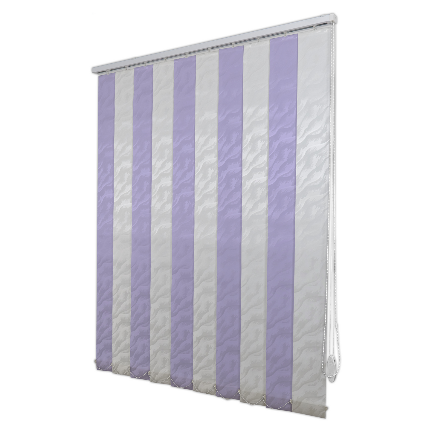 Jaluzele Verticale Satin 0113 Alb + Mov deschis