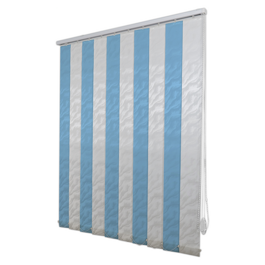 Jaluzele Verticale Satin 0116 Alb + Albastru deschis