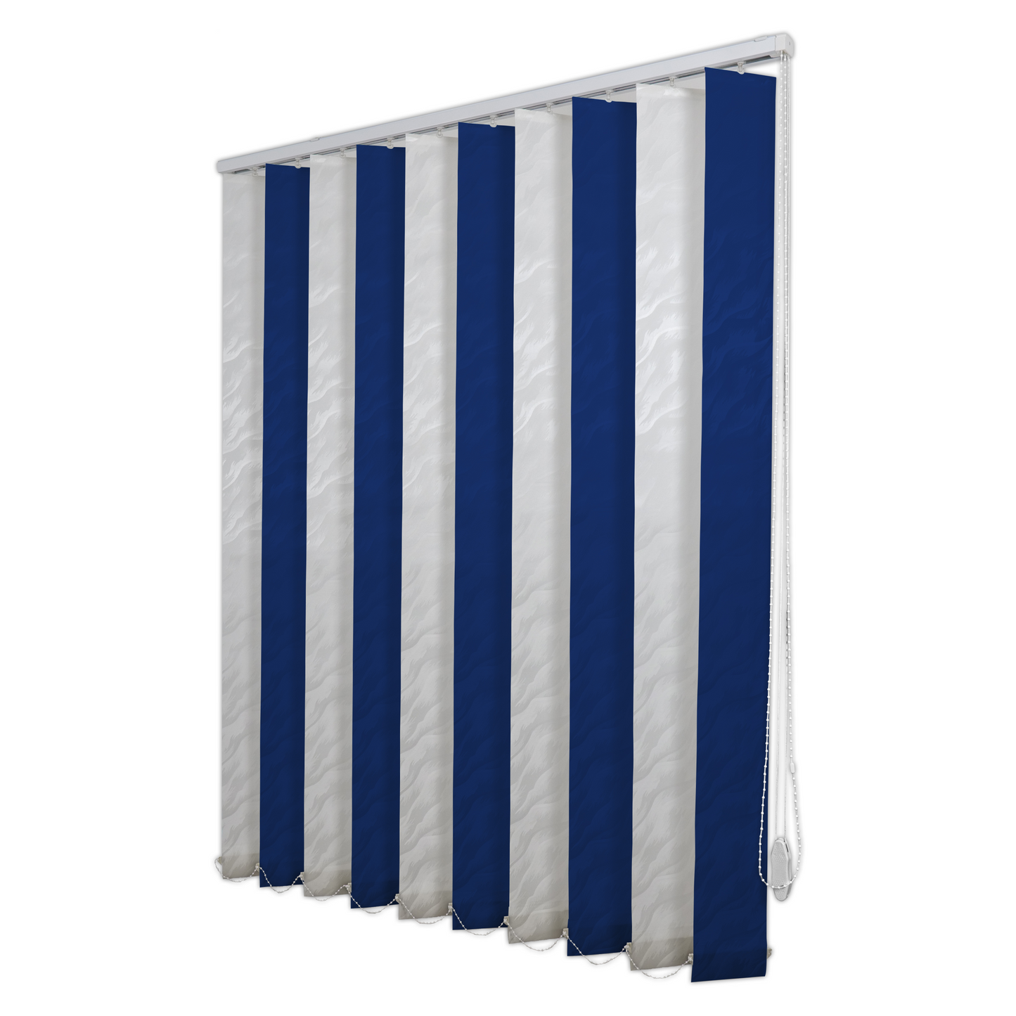 Jaluzele Verticale Satin 0118 Alb + Albastru închis