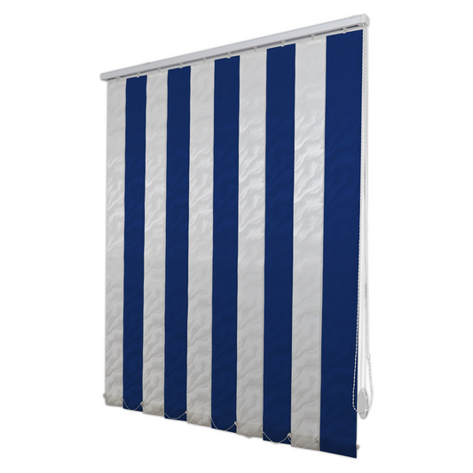 Jaluzele Verticale Satin 0118 Alb + Albastru închis