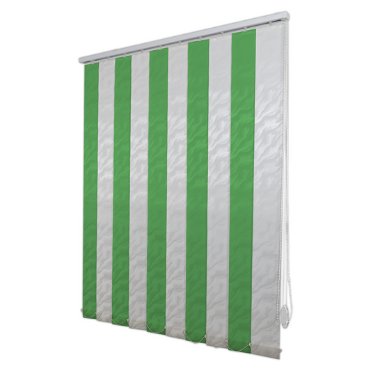 Jaluzele Verticale Satin 0120 Alb + Verde