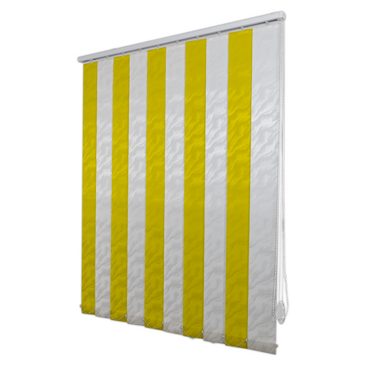 Jaluzele Verticale Satin 0123 Alb + Galben