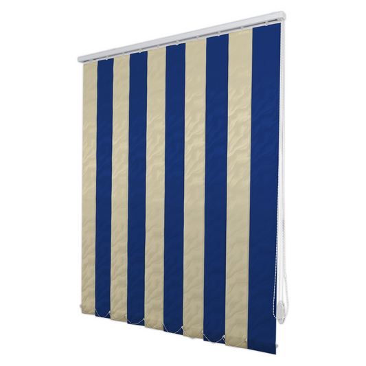 Jaluzele Verticale Satin 0218 Crem + Albastru închis