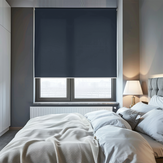 Rulou textil simplu, semi opac, albastru închis