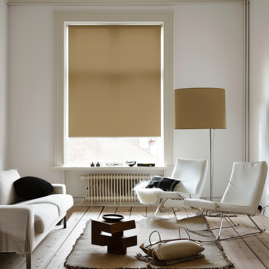 Rulou textil simplu, semi opac, bej cald