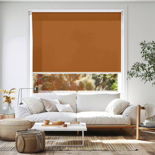 Rulou textil simplu, semi opac, Maro Cărămiziu