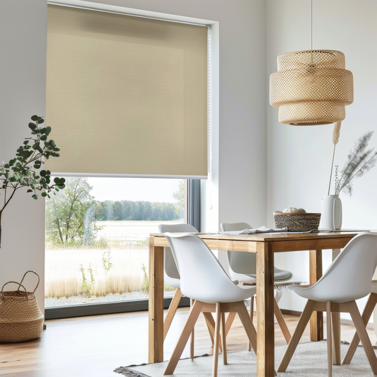 Rulou textil simplu, semi opac, bej natural