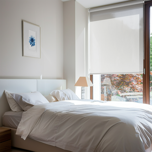 Rulou textil simplu, semi opac, alb