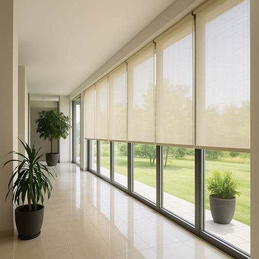 Rulou Screen transparent, PVC, Crem