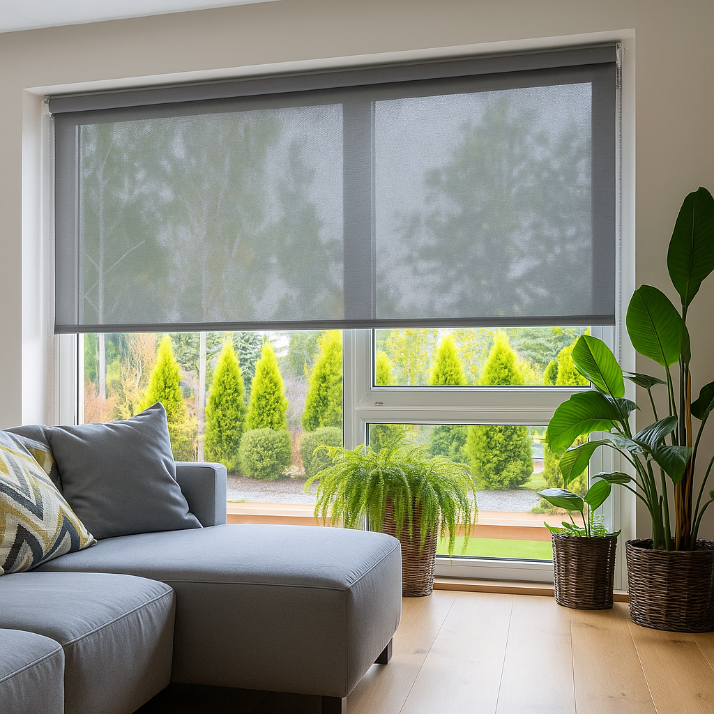 Rulou Screen transparent, PVC, Gri