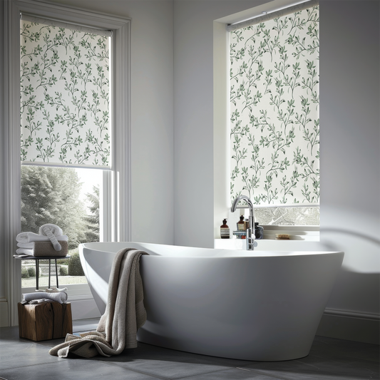 Rulou textil cu model Green Leaves