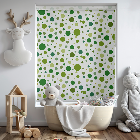 Rulou textil cu model Kids Green Polka