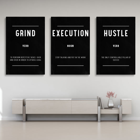 HUSTLE GRIND EXECUTION, Set 3 piese