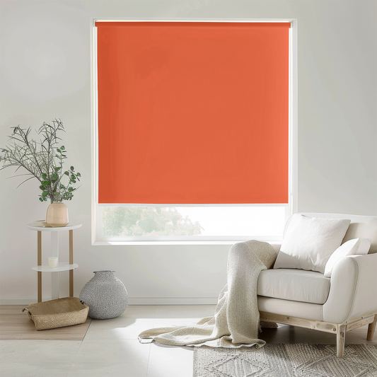 Rulou textil simplu, semi opac, portocaliu intens