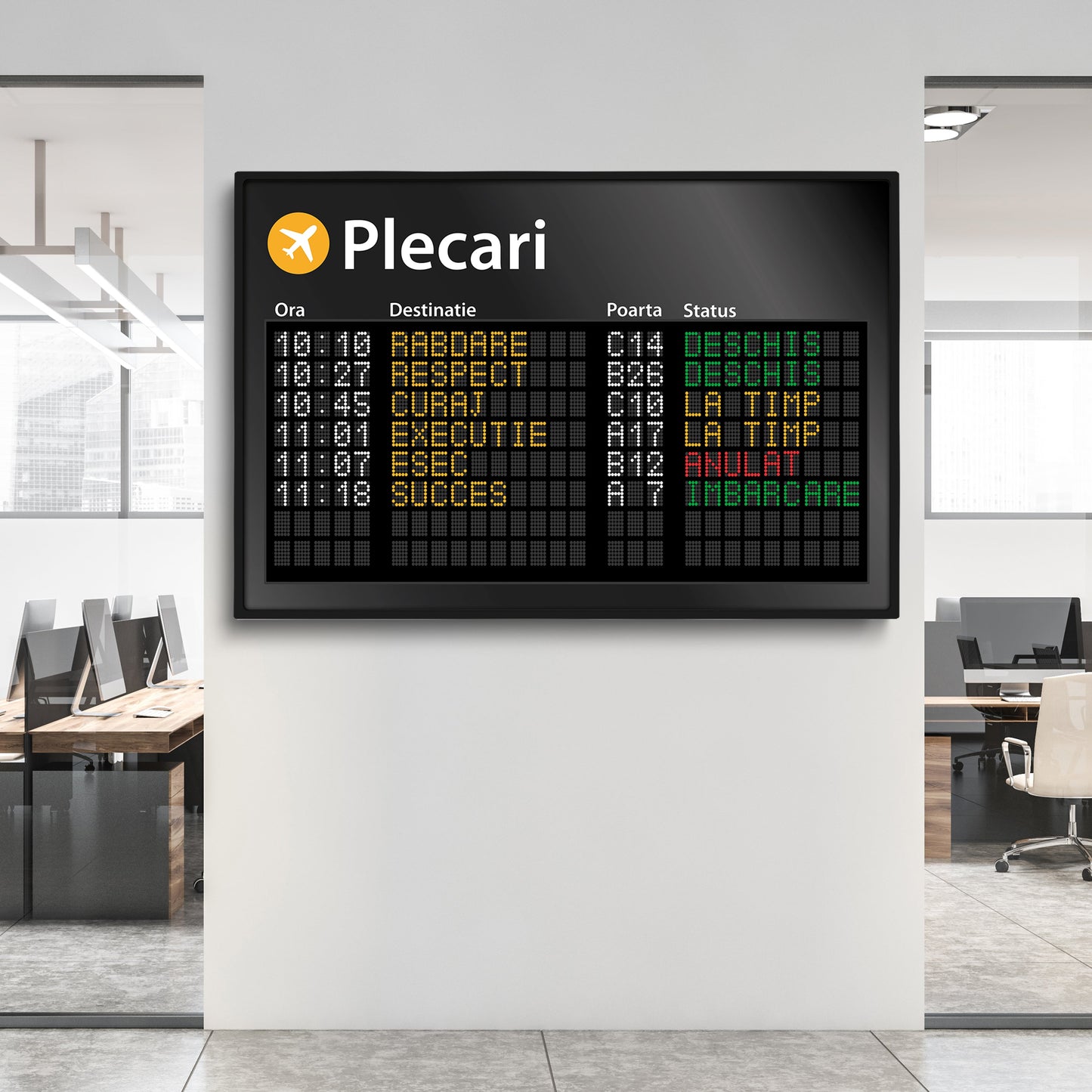 TABLOU MOTIVATIONAL PLECARI AEROPORT