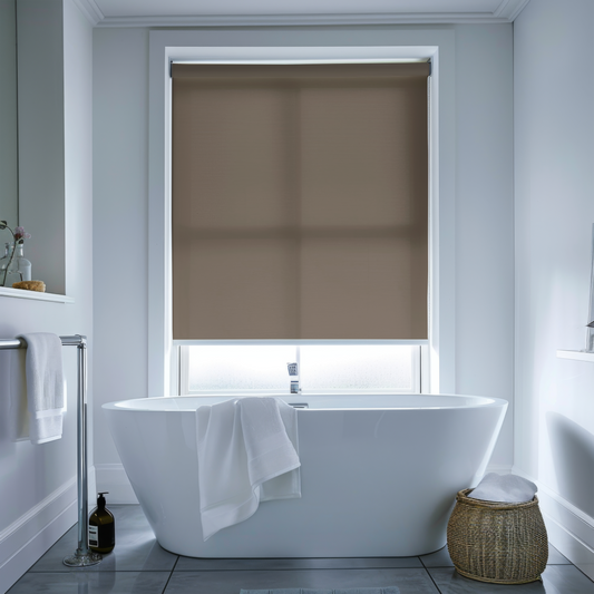 Rulou textil simplu, semi opac, maro deschis