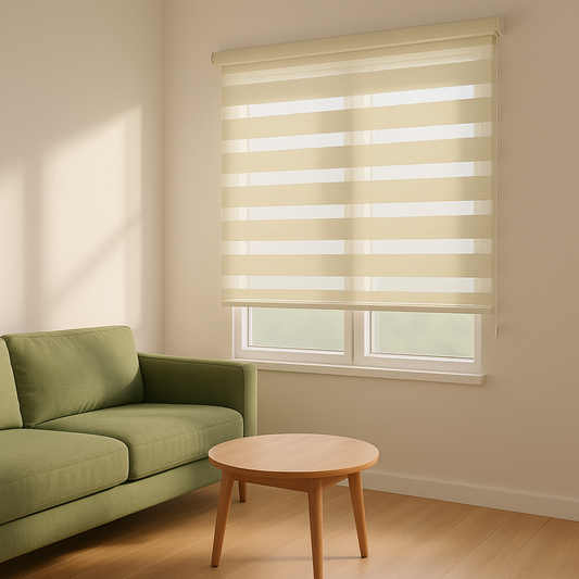 Rulou textil Zebra Color, galben pastel