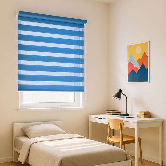 Rulou textil Zebra Color, albastru