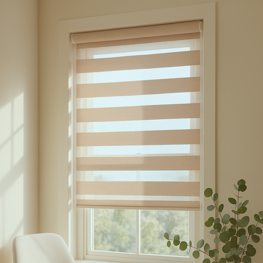 Rulou textil Zebra Color, crem