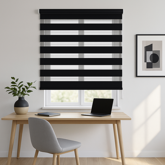 Rulou textil Zebra Color, Negru