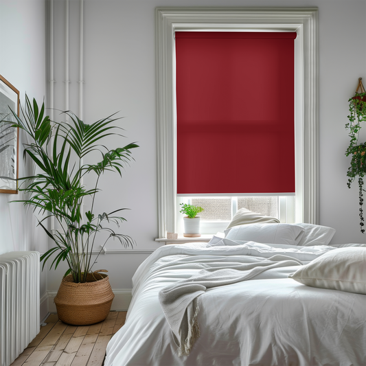 Rulou textil simplu, semi opac, Roșu Burgund