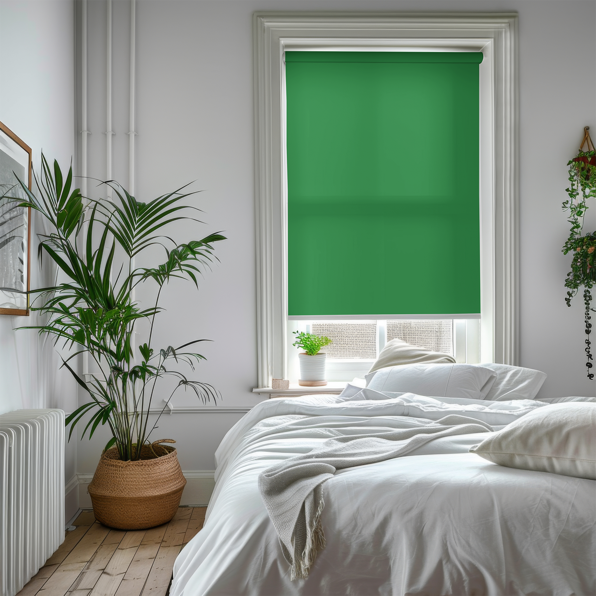 Rulou textil simplu, semi opac, verde intens