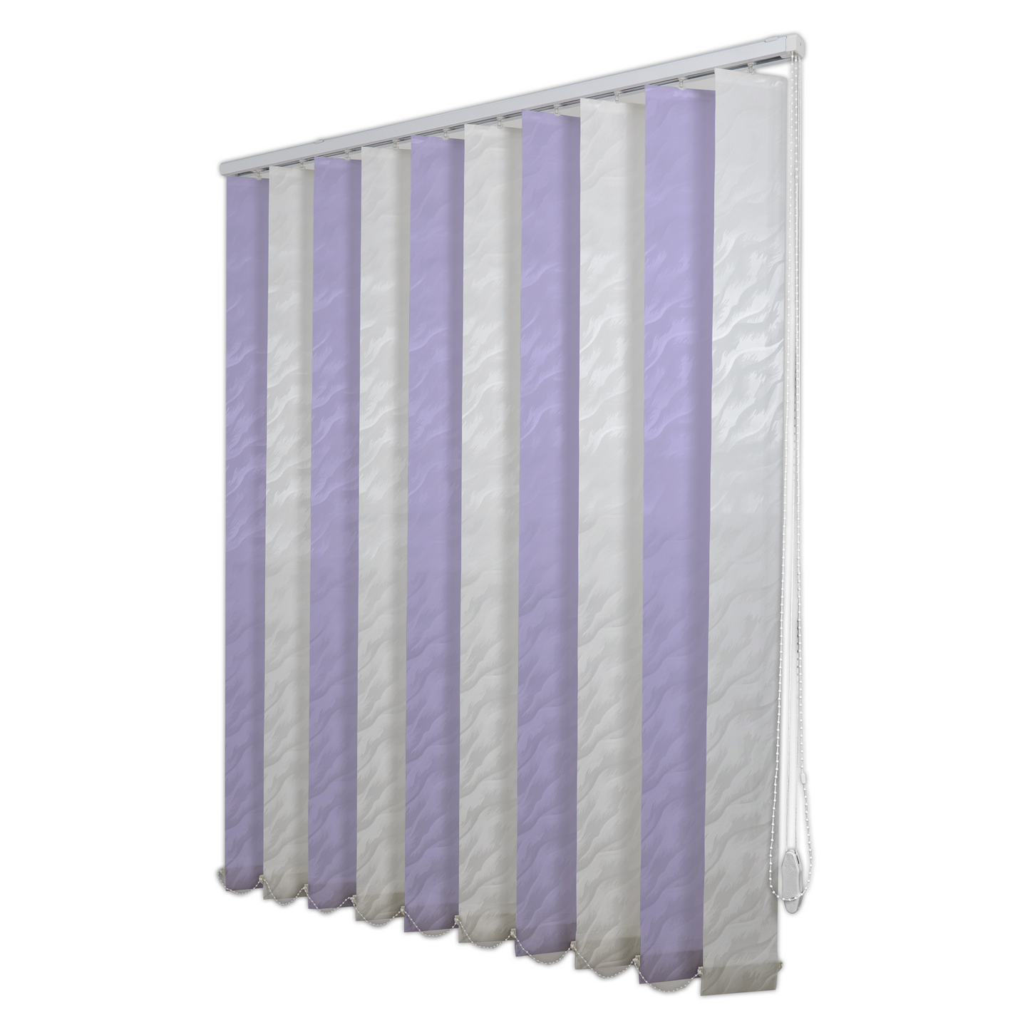 Jaluzele Verticale Satin 0113 Alb + Mov deschis