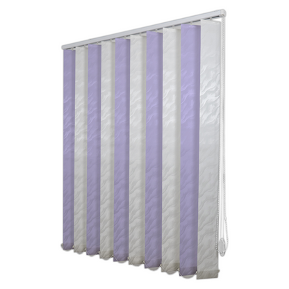 Jaluzele Verticale Satin 0113 Alb + Mov deschis