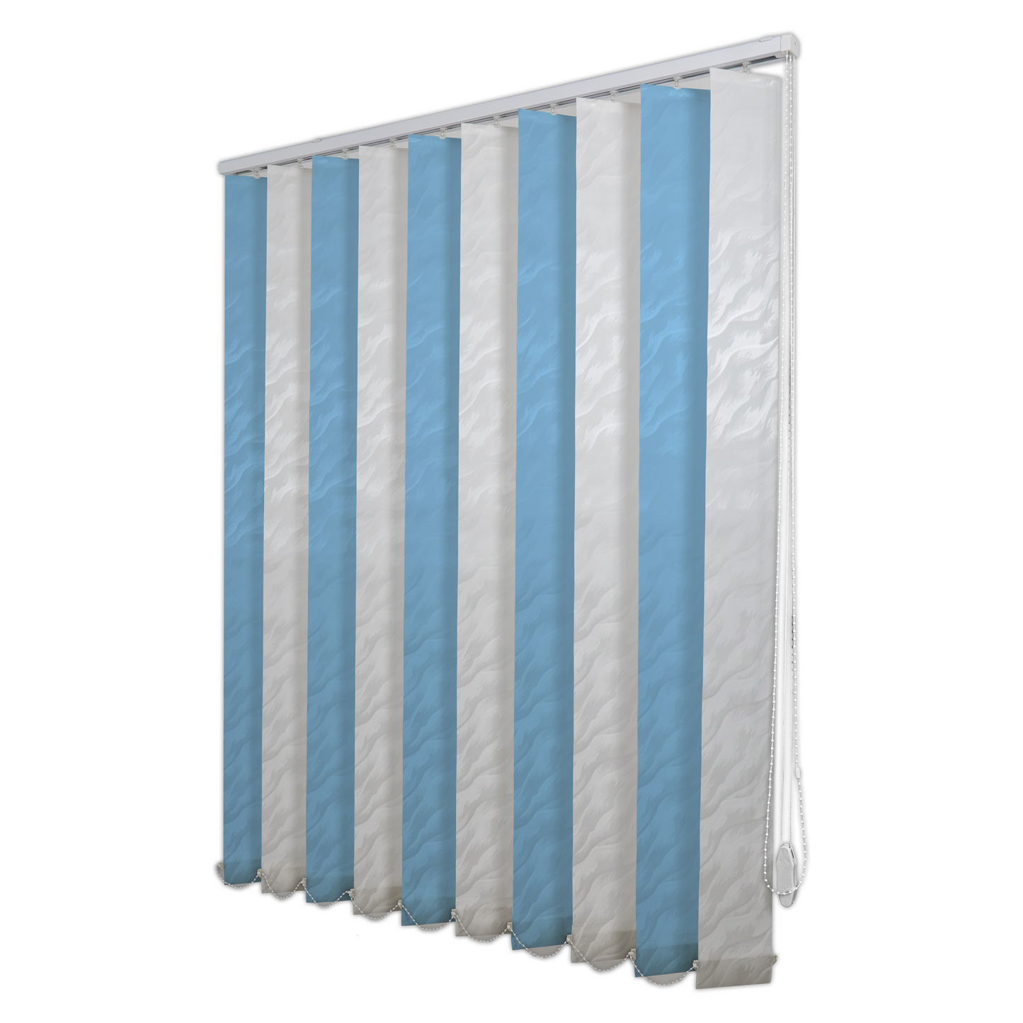 Jaluzele Verticale Satin 0116 Alb + Albastru deschis