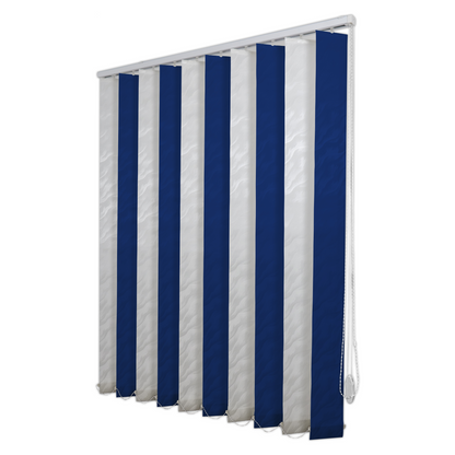 Jaluzele Verticale Satin 0118 Alb + Albastru închis