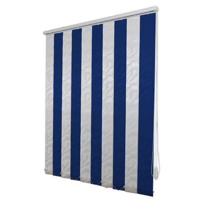 Jaluzele Verticale Satin 0118 Alb + Albastru închis