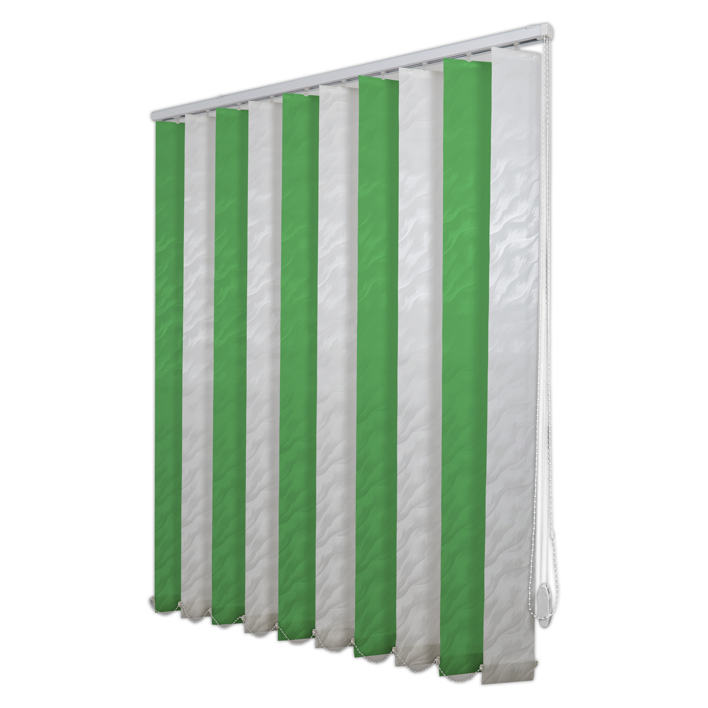 Jaluzele Verticale Satin 0120 Alb + Verde