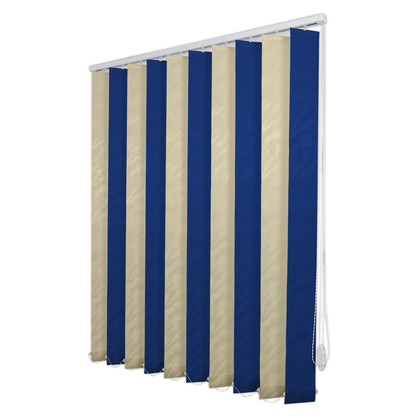 Jaluzele Verticale Satin 0218 Crem + Albastru închis