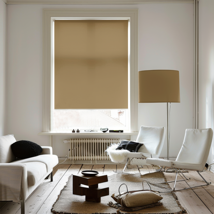Rulou textil simplu, semi opac, bej cald