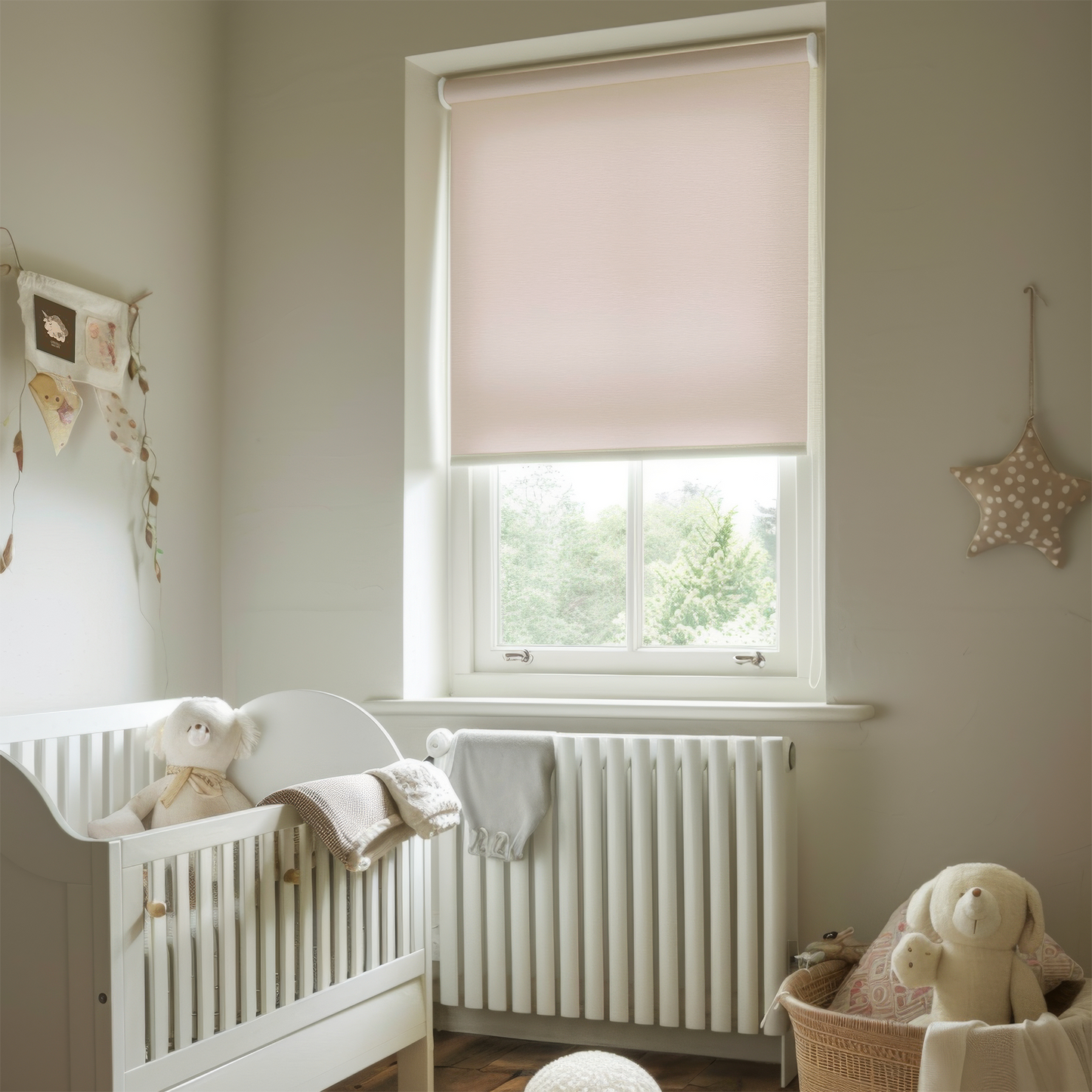 Rulou textil simplu, semi opac, Roz pastel