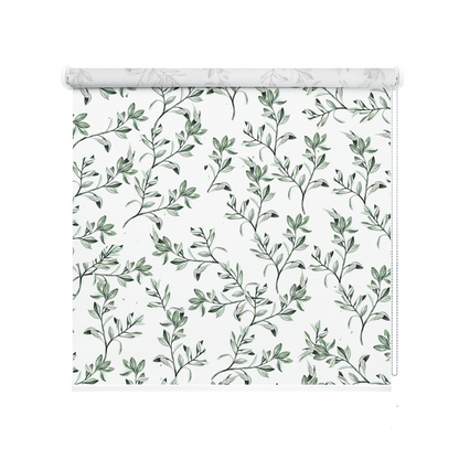 Rulou textil cu model Green Leaves