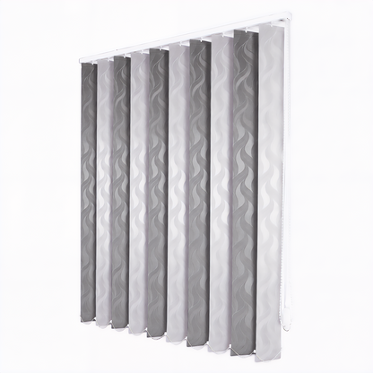 Jaluzele Verticale Satin Leaves 1920 Gri+Gri argintiu