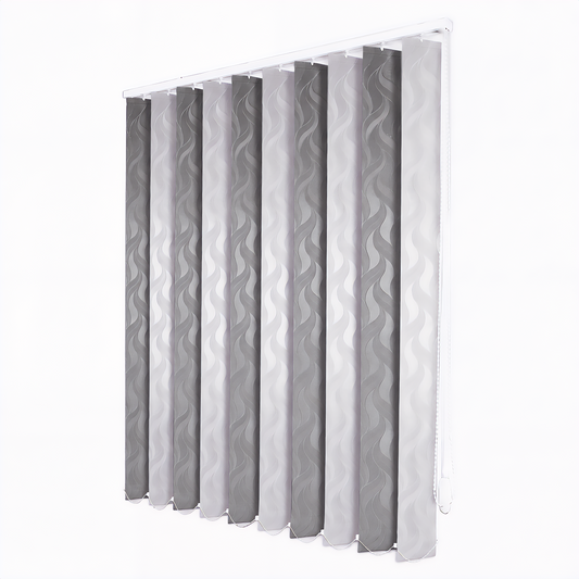 Jaluzele Verticale Satin Leaves 1920 Gri+Gri argintiu