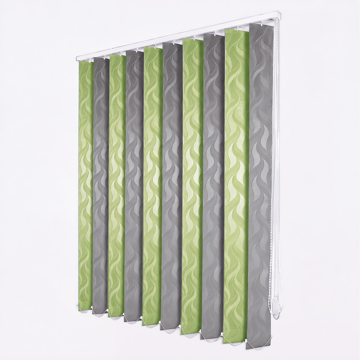 Jaluzele Verticale Satin Leaves 2220 Verde fistic + Gri