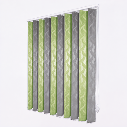 Jaluzele Verticale Satin Leaves 2220 Verde fistic + Gri