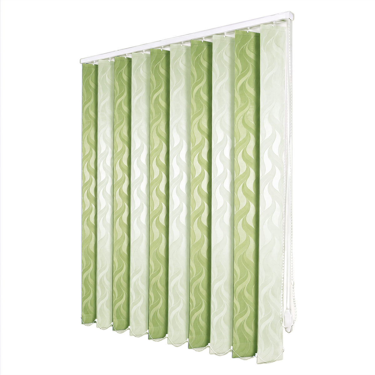 Jaluzele Verticale Satin Leaves 2221 Verde fistic + Verde pastel