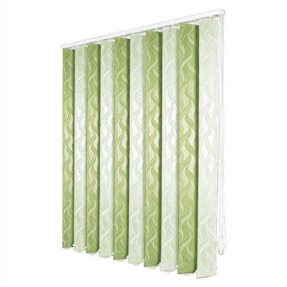 Jaluzele Verticale Satin Leaves 2221 Verde fistic + Verde pastel