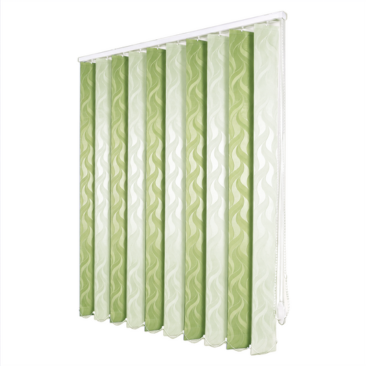 Jaluzele Verticale Satin Leaves 2221 Verde fistic + Verde pastel