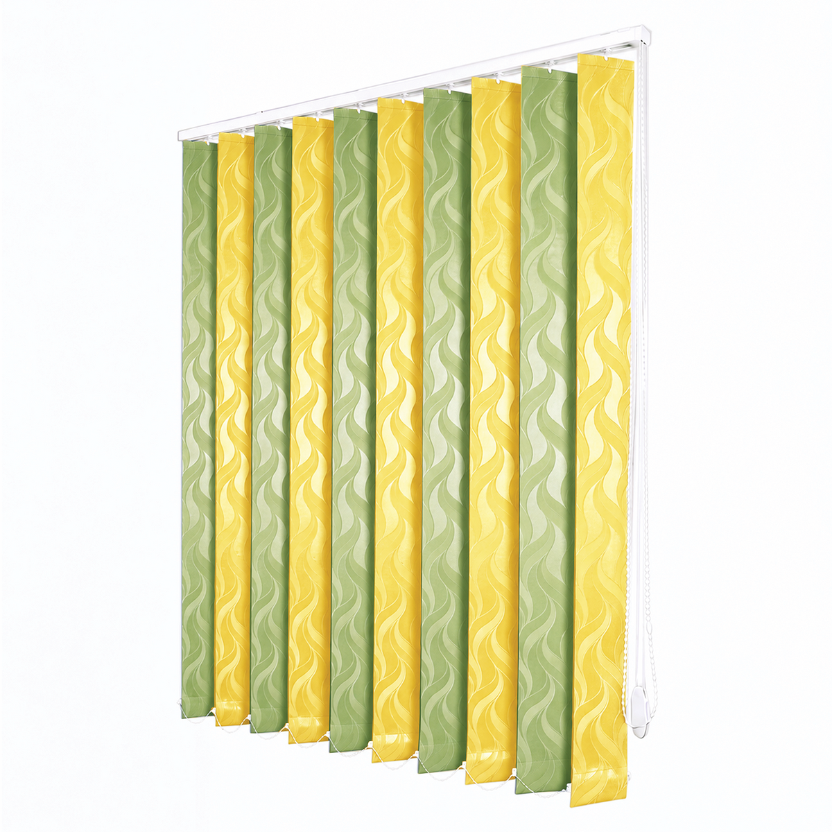 Jaluzele Verticale Satin Leaves 2203 Verde fistic + Galben