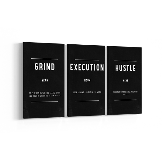HUSTLE GRIND EXECUTION, Set 3 piese