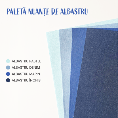 Rulou textil simplu, semi opac, albastru DENIM