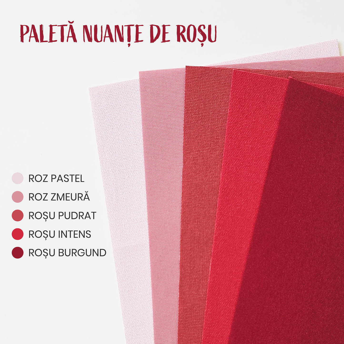 Rulou textil simplu, semi opac, Roșu Intens