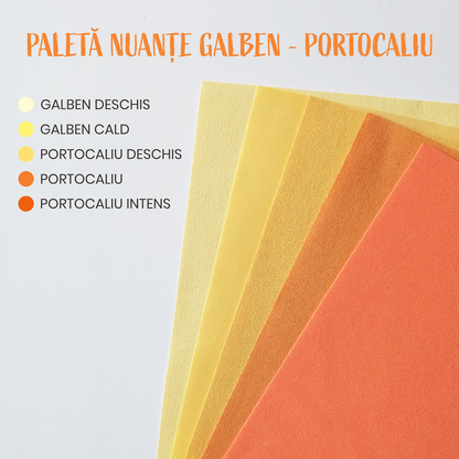 Rulou textil simplu, semi opac, galben cald